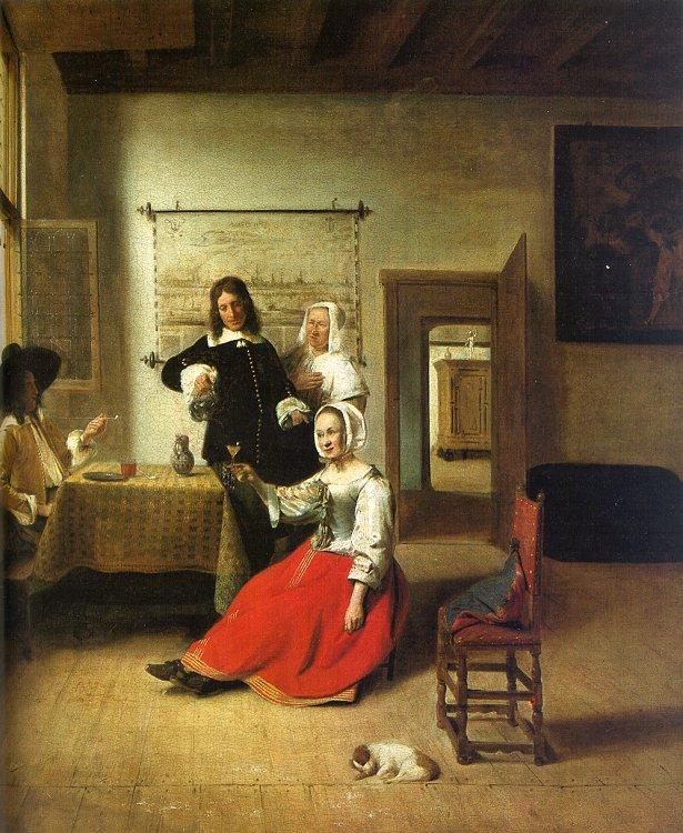 Pieter de Hooch Woman Drinking with Soldiers China oil painting art